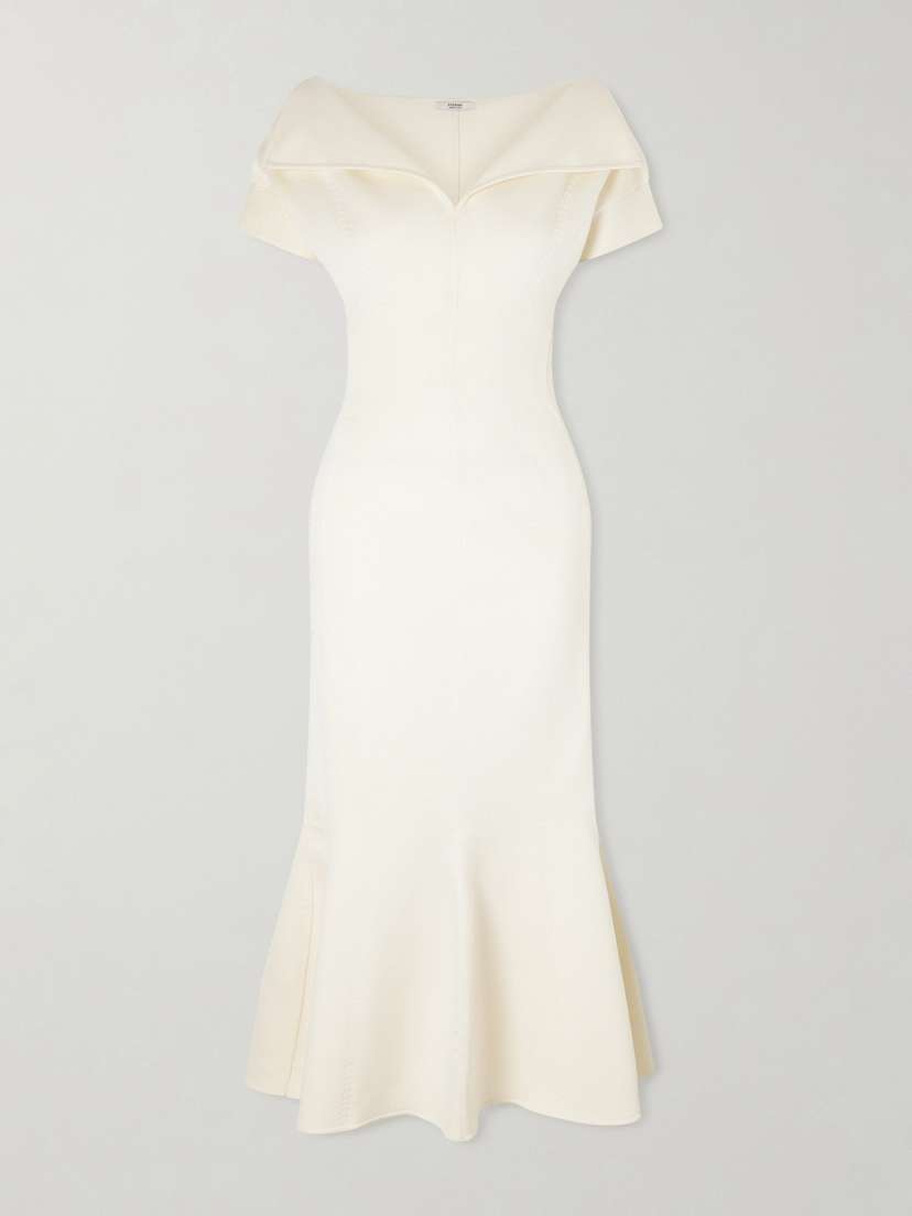 FFORME Zaria Draped Knitted Cotton-blend Midi Dress