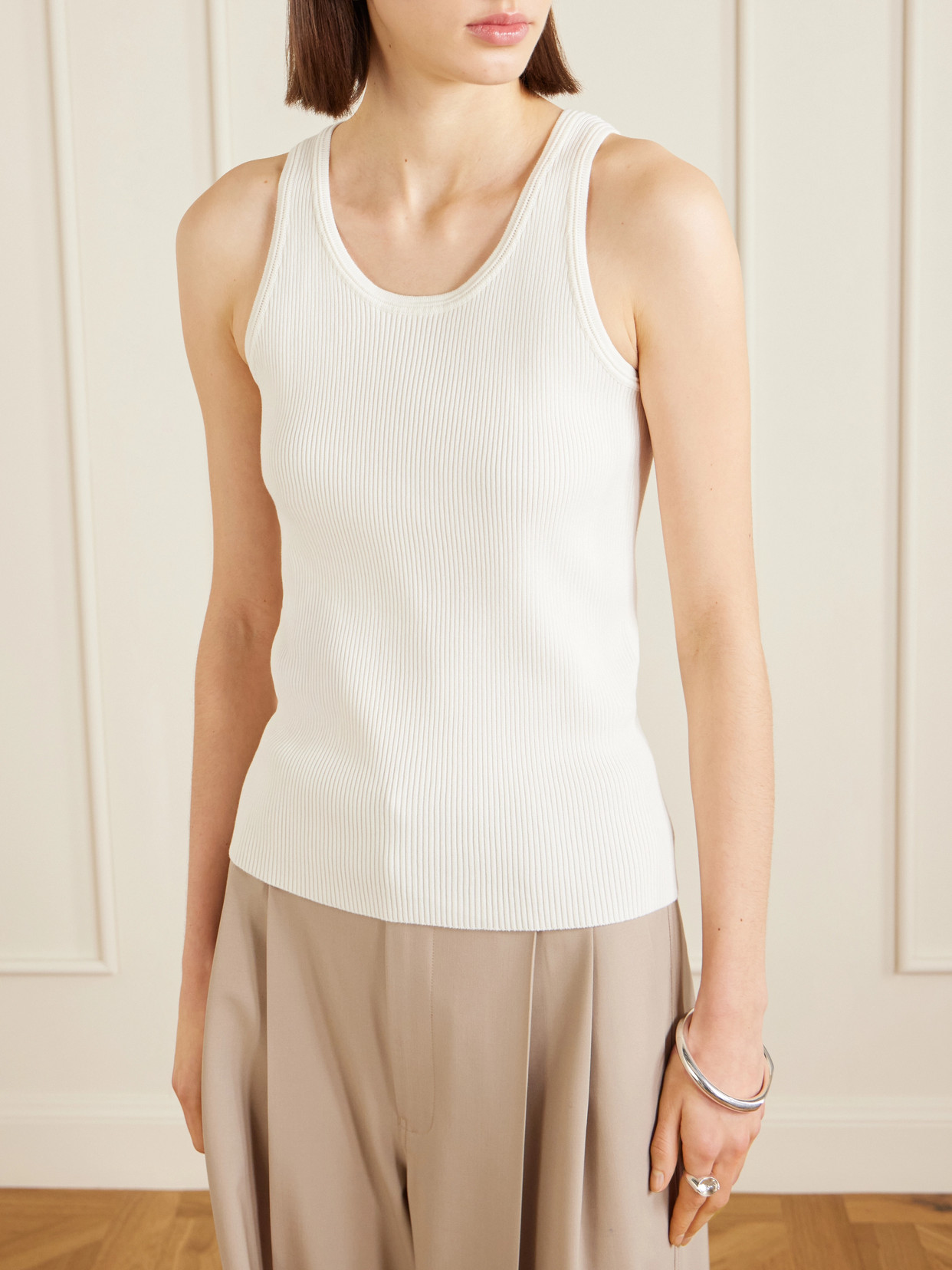 Camilla Ribbed Cotton Tank Top