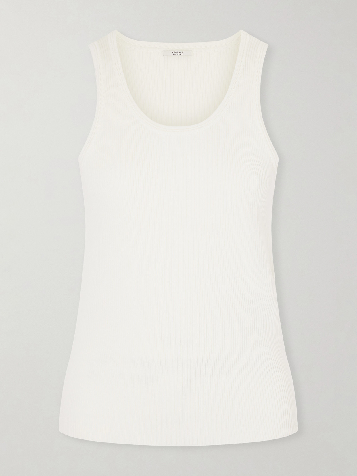 Fforme Camilla Ribbed Cotton Tank Top In White
