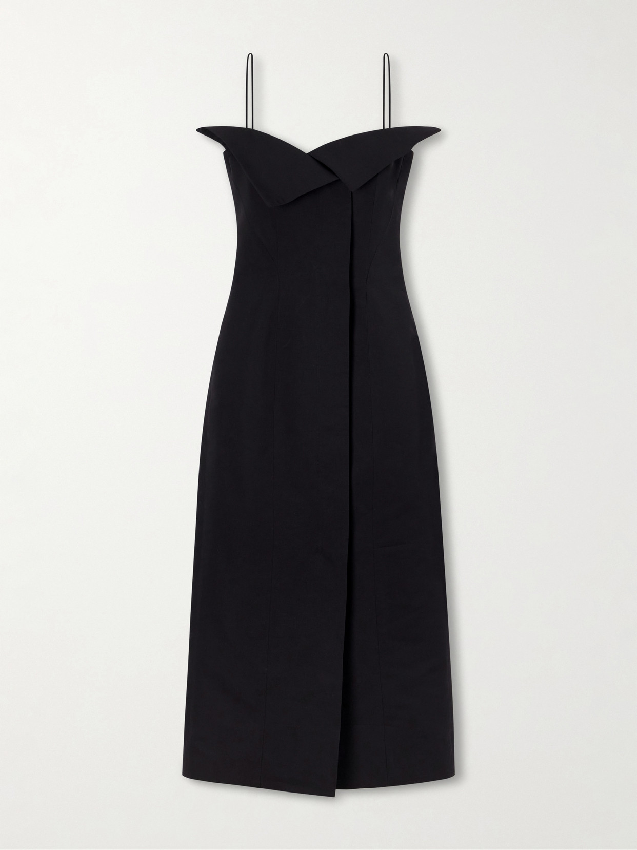 Fforme Cotton And Silk-blend Maxi Dress In Black