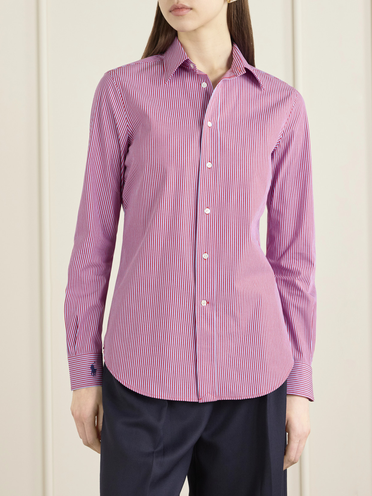 Polo Ralph Lauren - Logo-Embroidered Striped Cotton-Blend Poplin Shirt