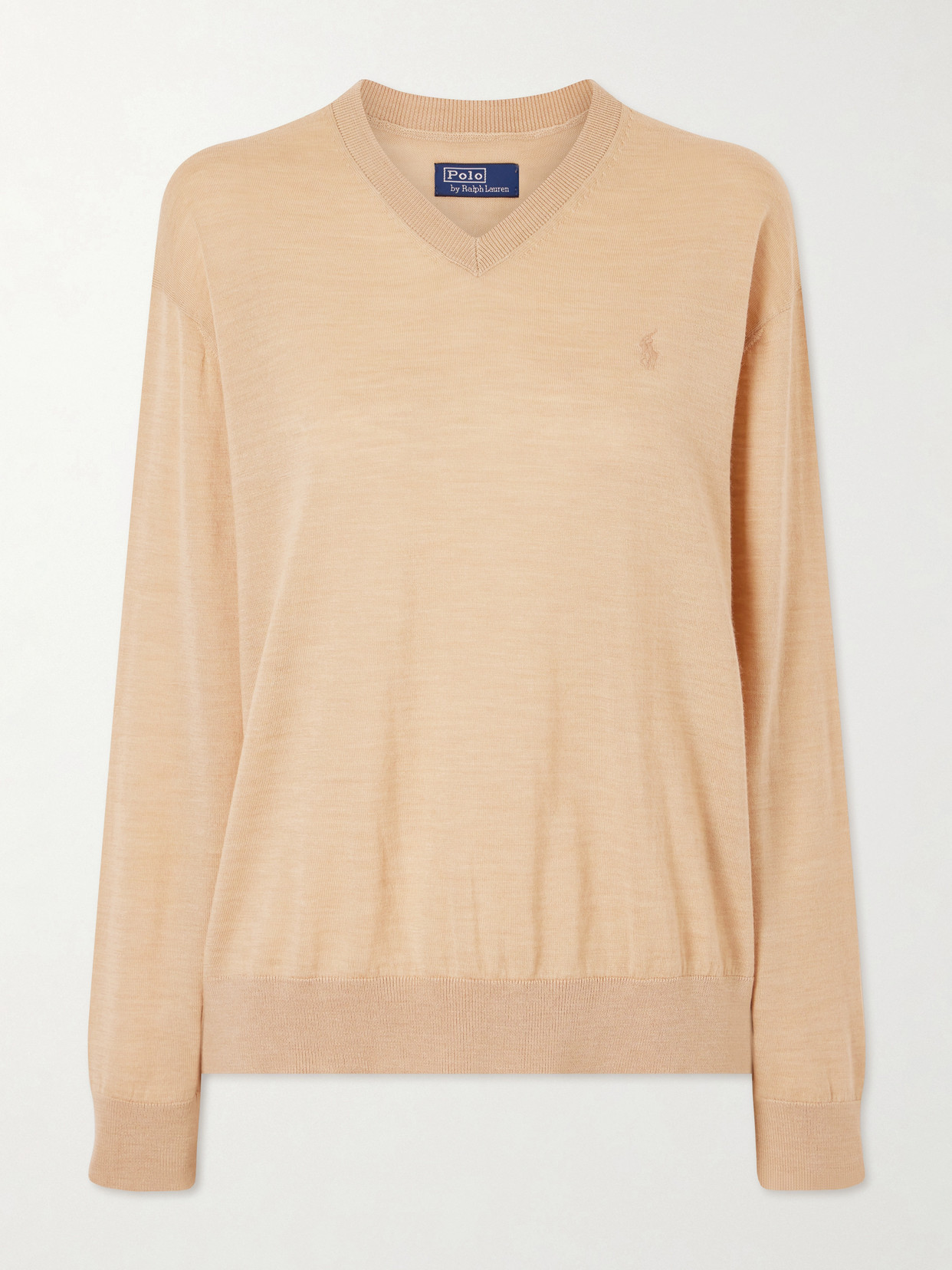 Polo Ralph Lauren Embroidered Wool Sweater In Brown