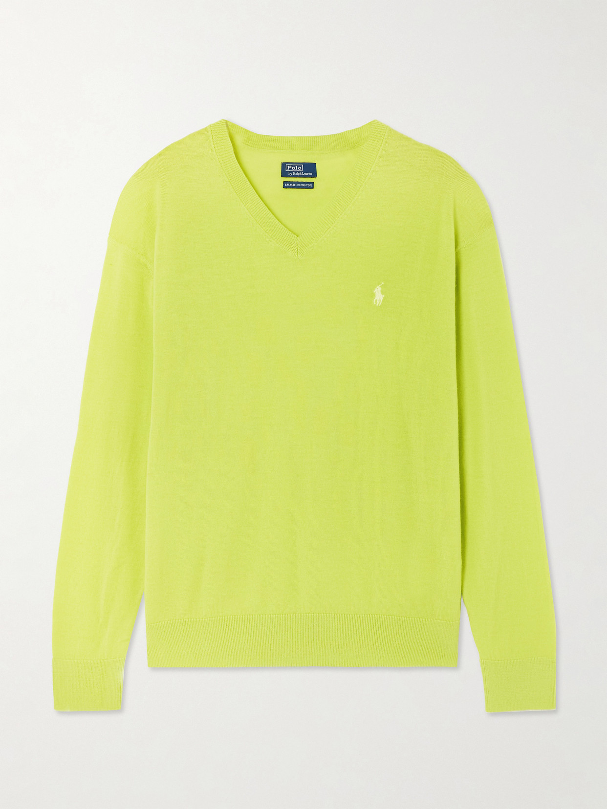 Polo Ralph Lauren Embroidered Merino Wool Sweater In Green