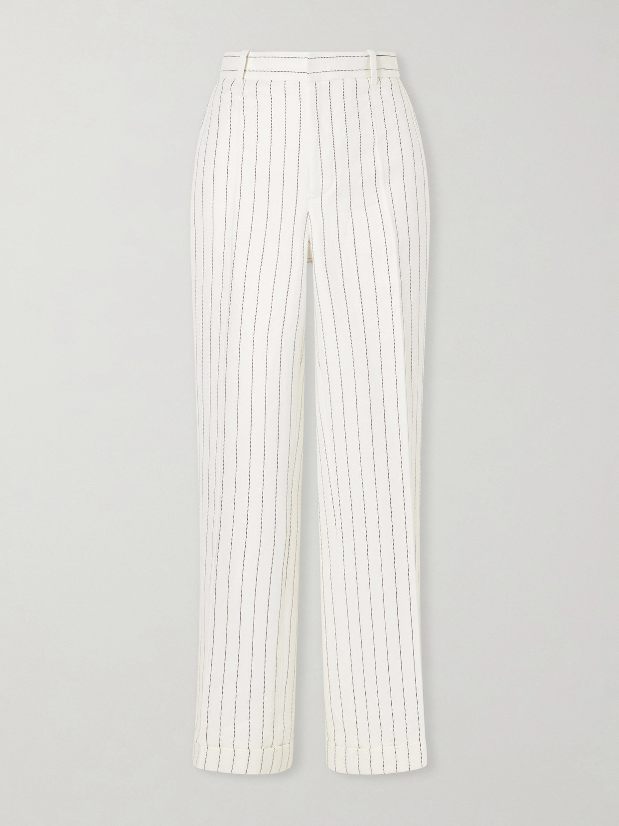 Polo Ralph Lauren Pinstriped Hemp Straight-leg Pants In Pattern