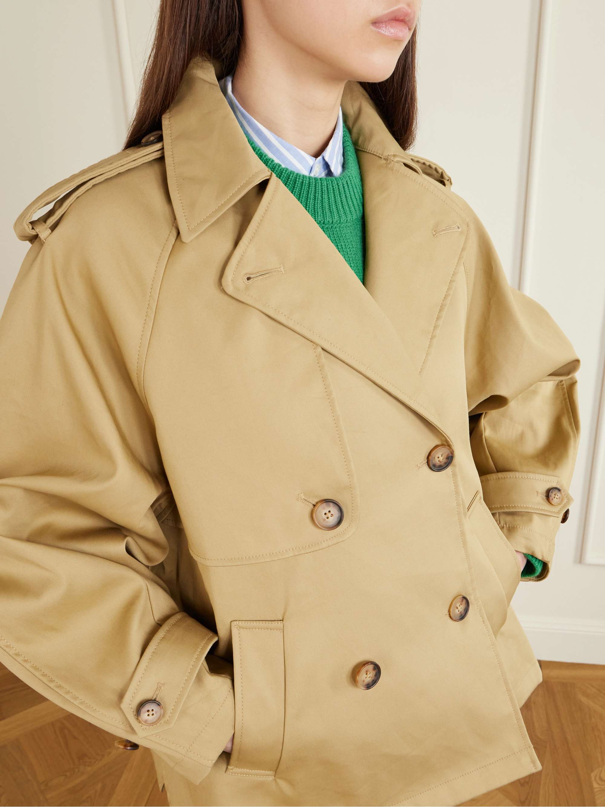ジャケット・アウター POLO by Ralph Lauren short trench coat Lauren Ralph Lauren Women's Short Double-Breasted Belted Trench