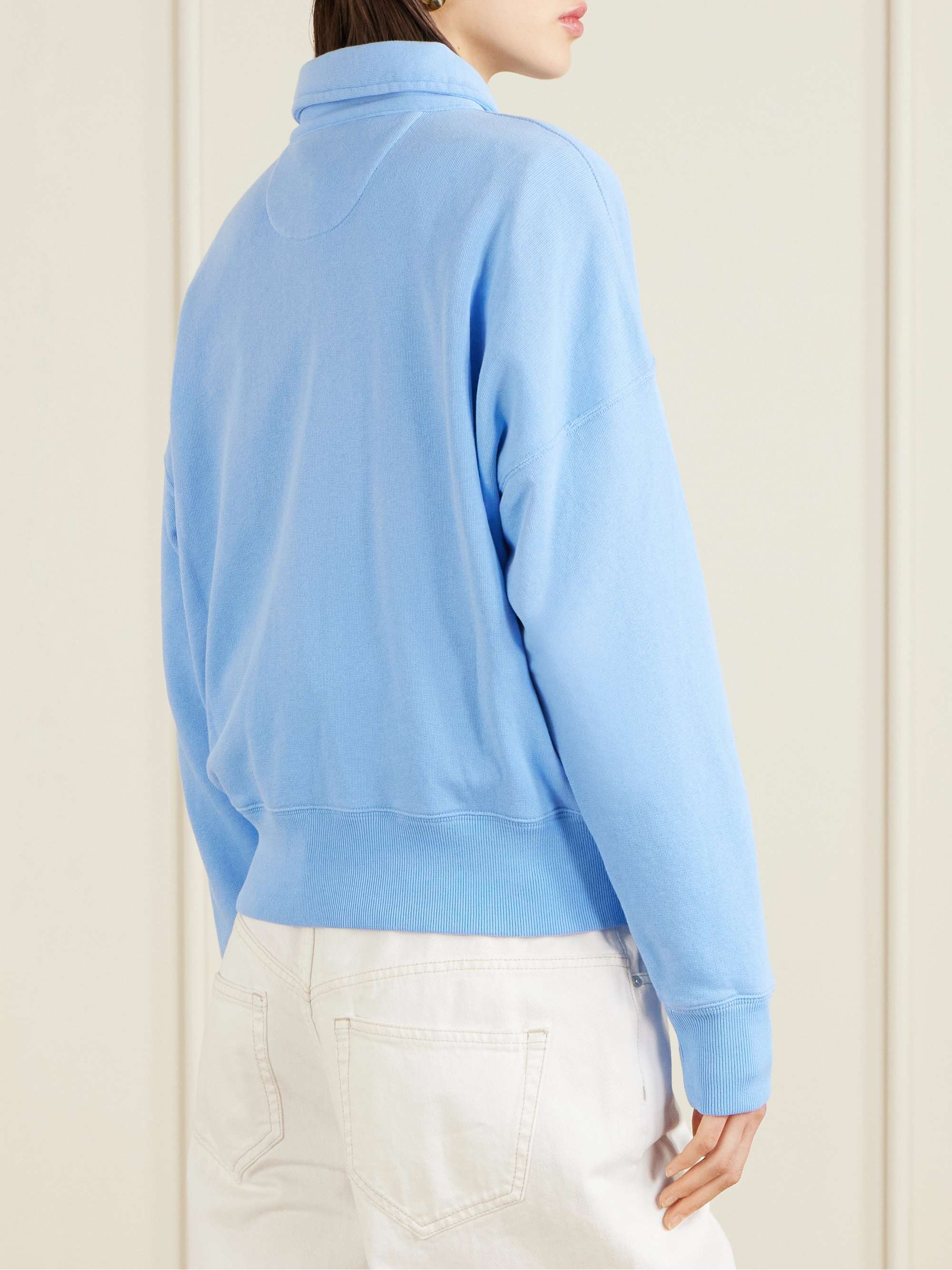 POLO RALPH LAUREN Embroidered cotton-blend half-zip sweater | NET