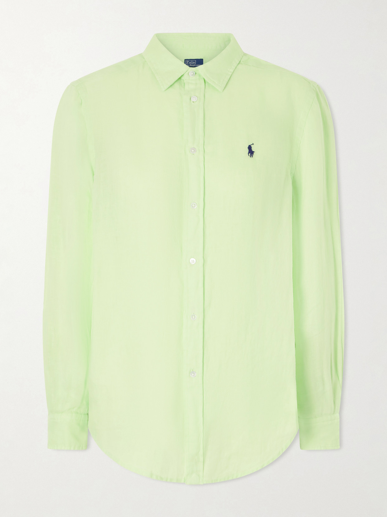 Polo Ralph Lauren Logo-embroidered Linen Shirt In Green