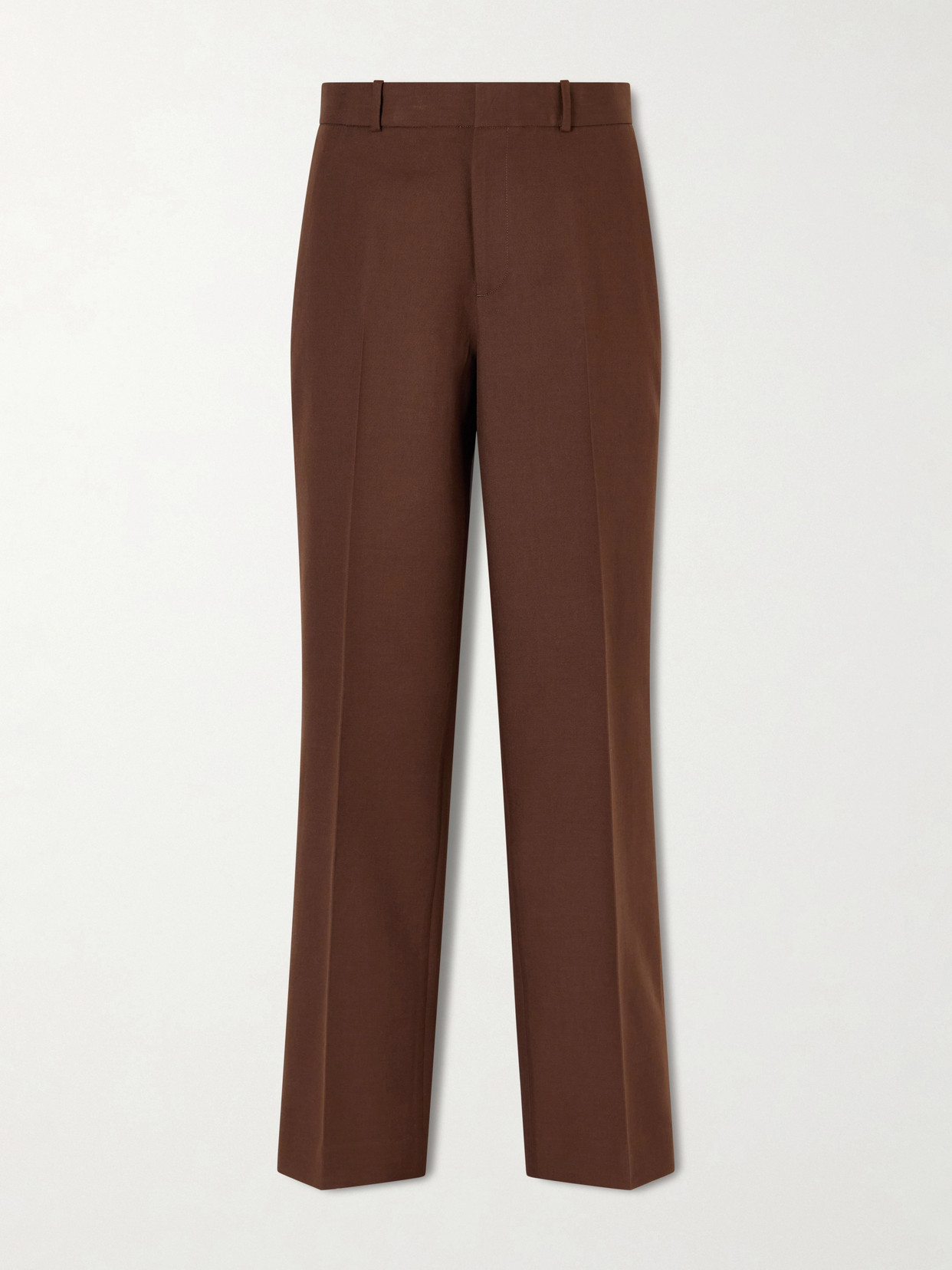 Polo Ralph Lauren Pleated Cotton And Wool-blend Twill Straight-leg Pants In Brown