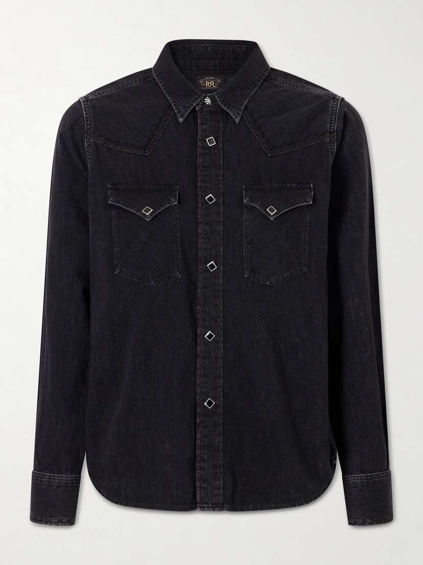 RRL Wrangler Embroidered Cotton Chambray Shirt