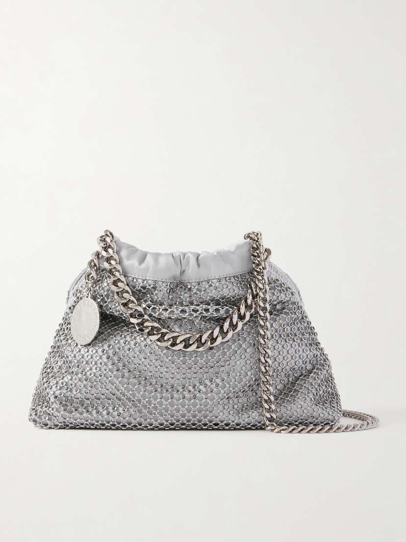Stella McCartney Falabella Mini Crystal And Mesh Drawstring Bag