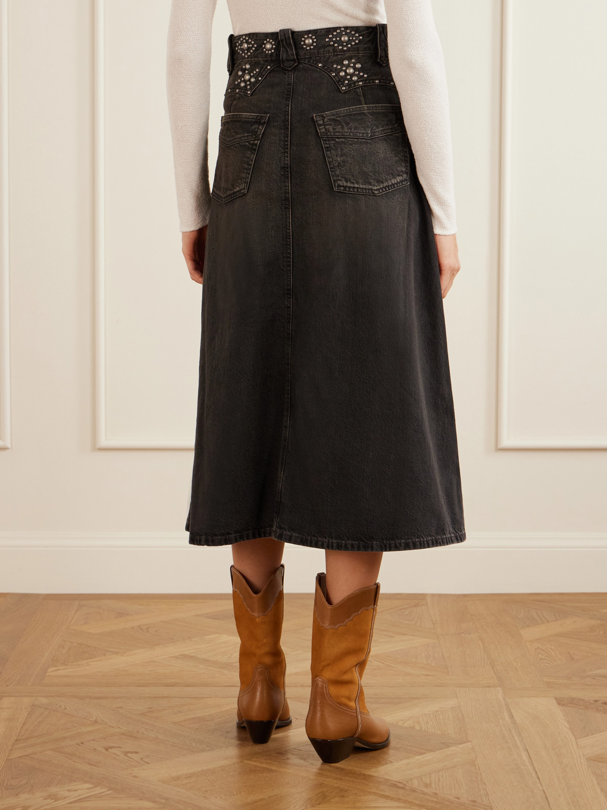Danielle Studded Denim Midi