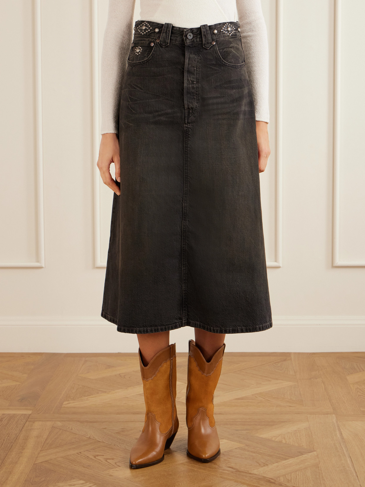 Danielle Studded Denim Midi