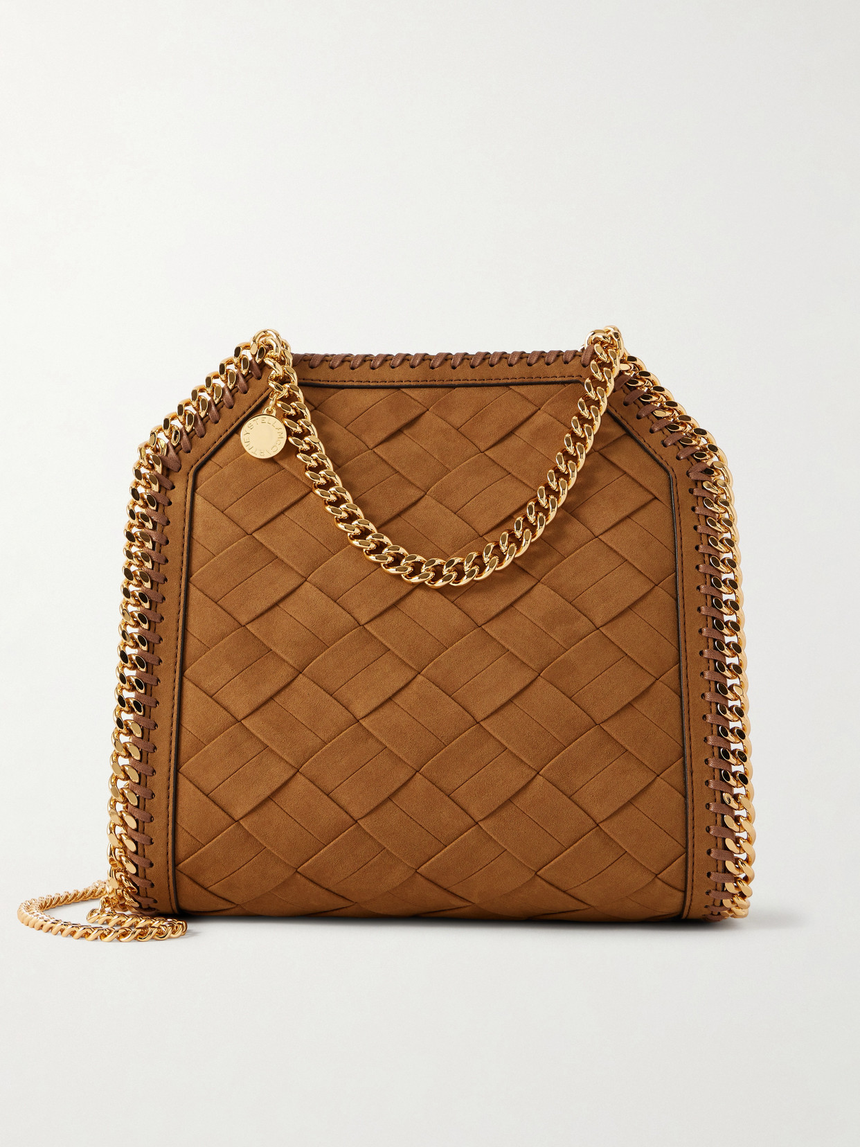 Stella Mccartney Falabella Woven Shoulder Bag In Brown