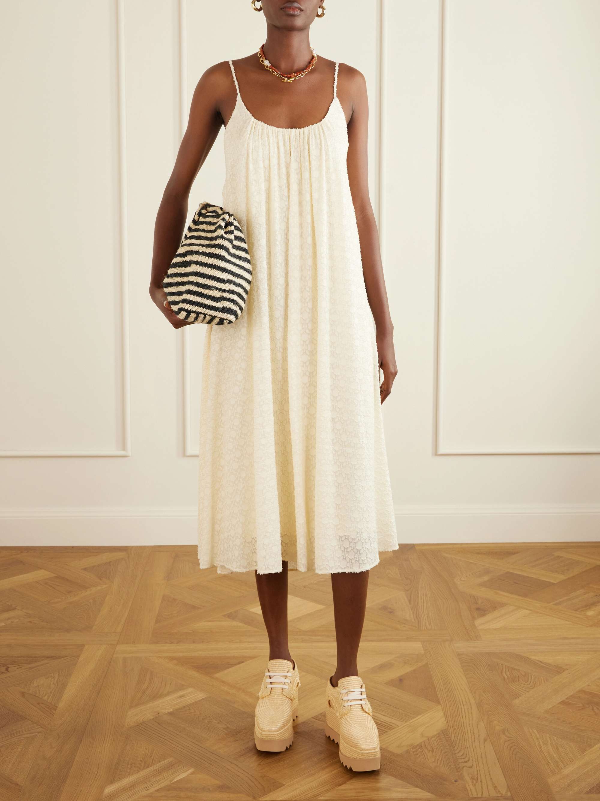 STELLA MCCARTNEY Elyse woven raffia platform brogues | NET-A-PORTER
