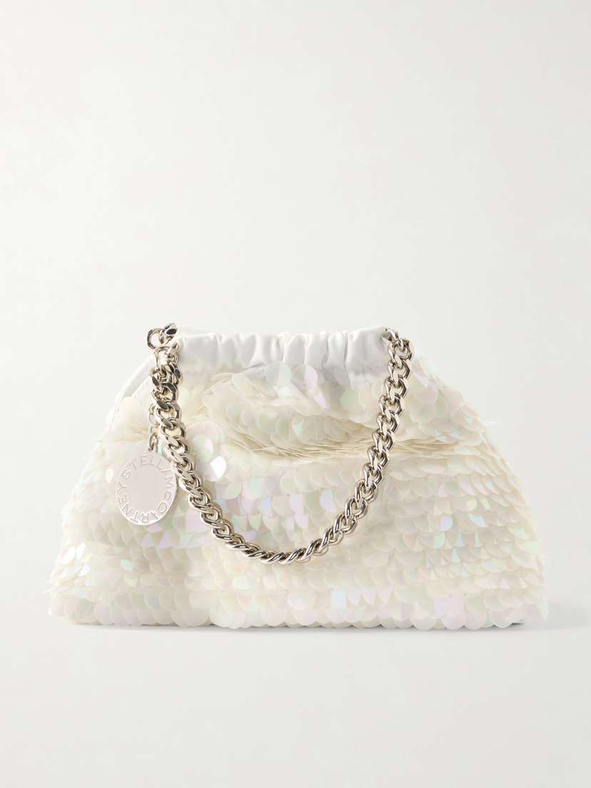 Stella McCartney Falabella Mini Sequined Satin Shoulder Bag