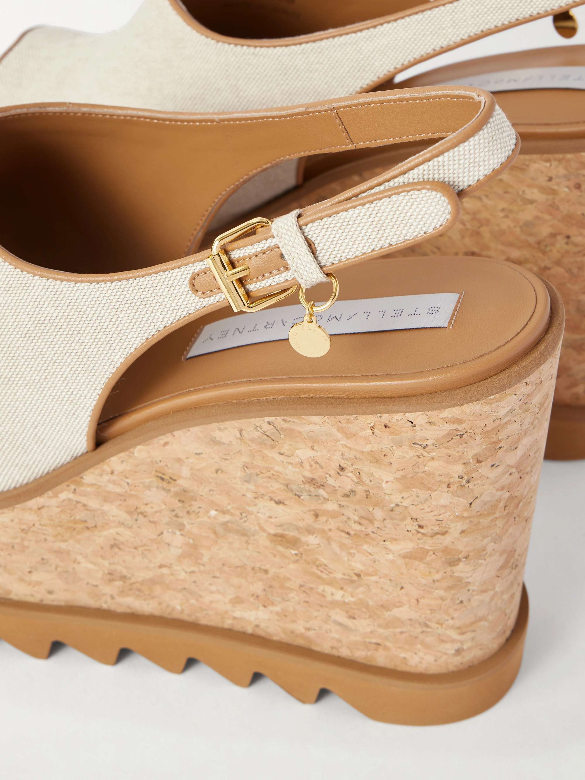 STELLA MCCARTNEY Sneakelyse canvas slingback platform wedge