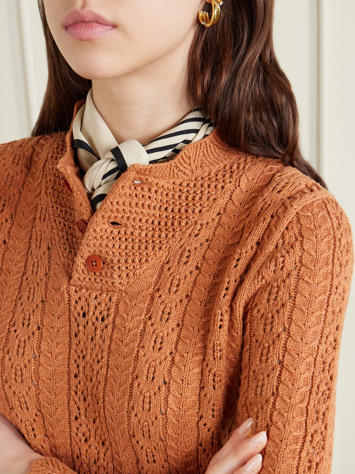 Hannah Crocheted Cotton Sweater