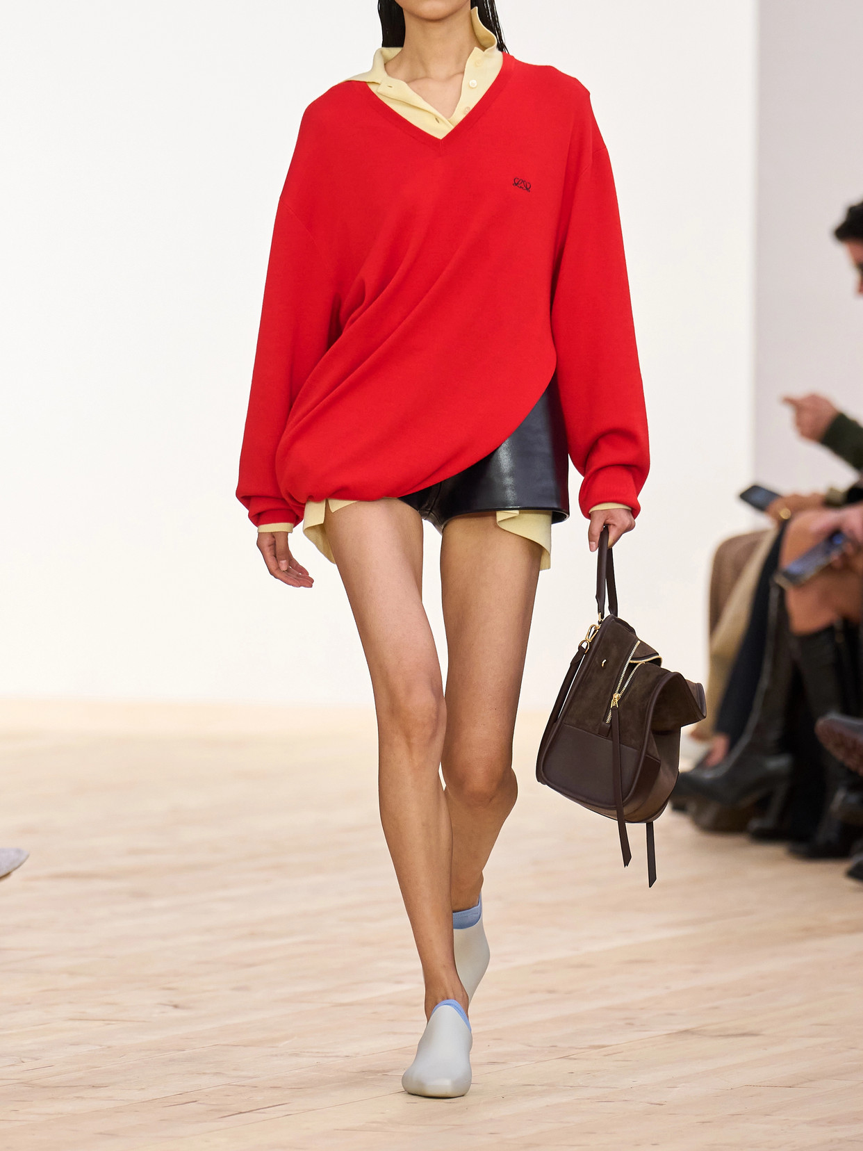 Asymmetric Draped Embroidered Wool-Blend Sweater
