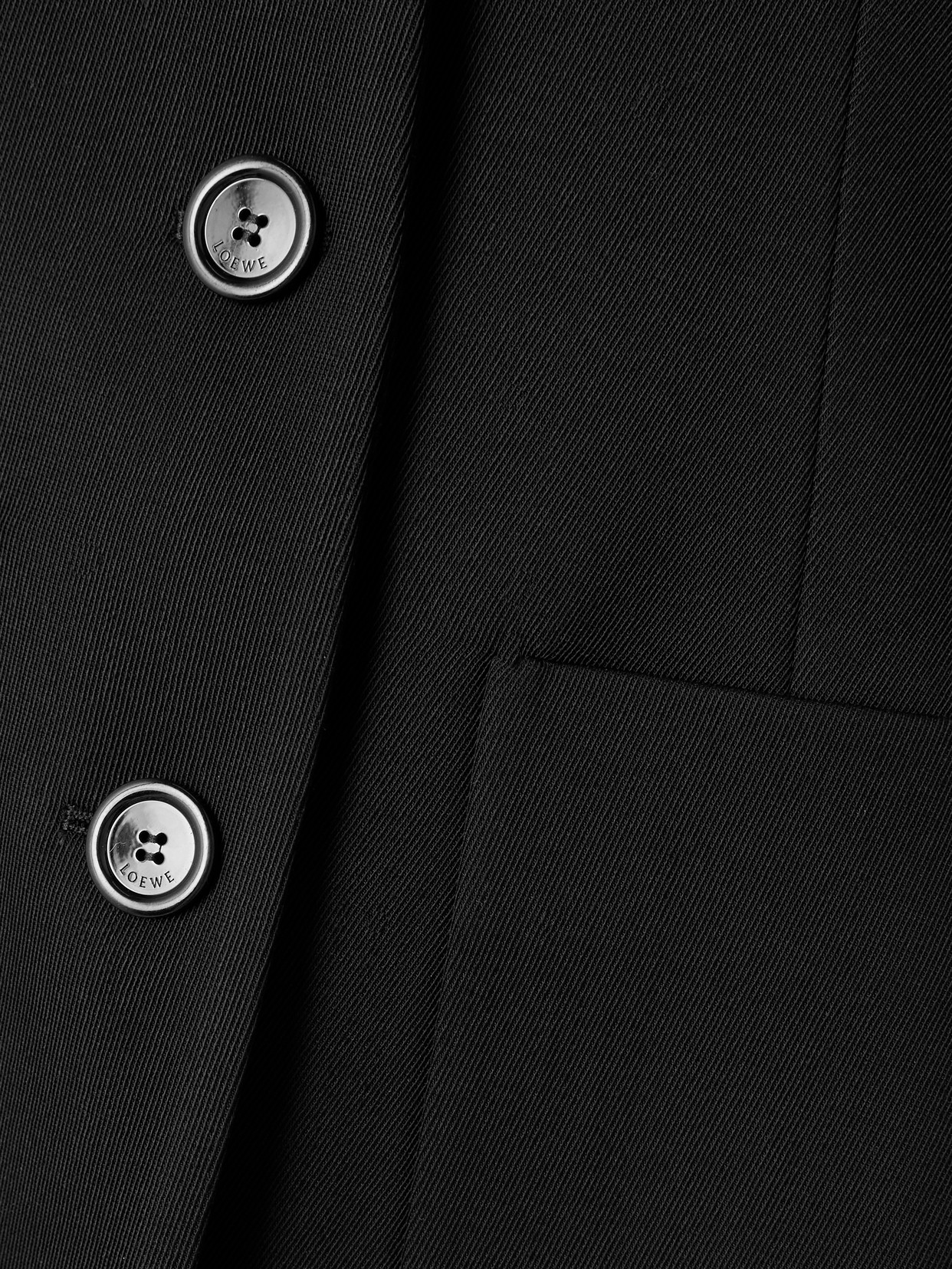 Loewe Wool Blend Blazer Notch Lapel Single Breasted In Black