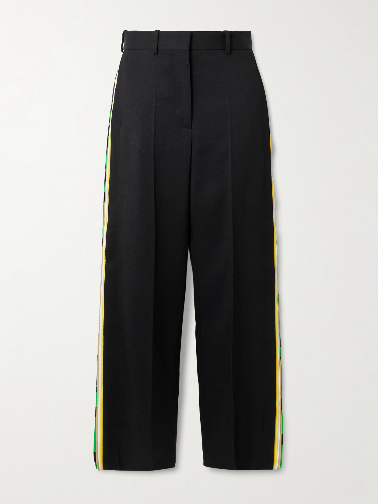 Striped Wool Straight-Leg Pants