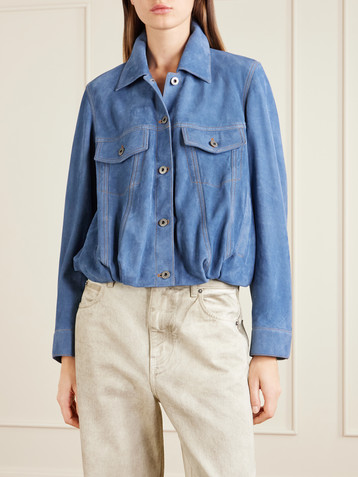 Loewe Gathered suede jacket