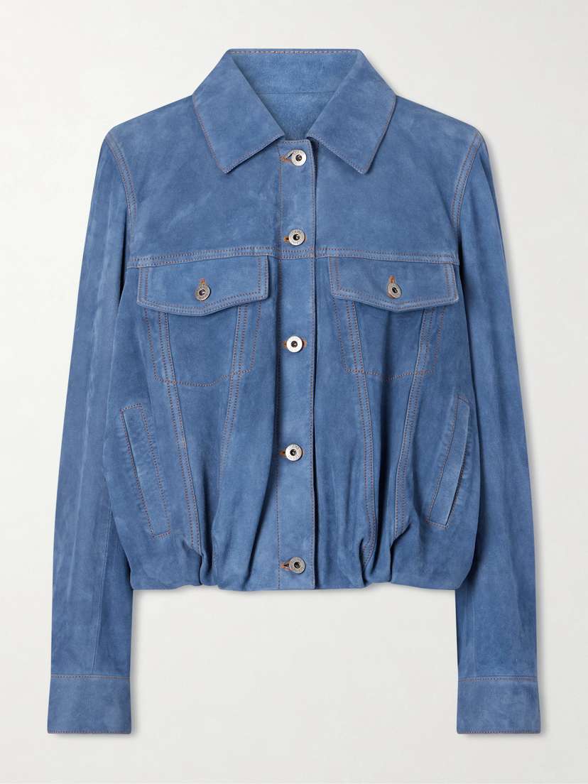 Loewe Gathered Suede Jacket