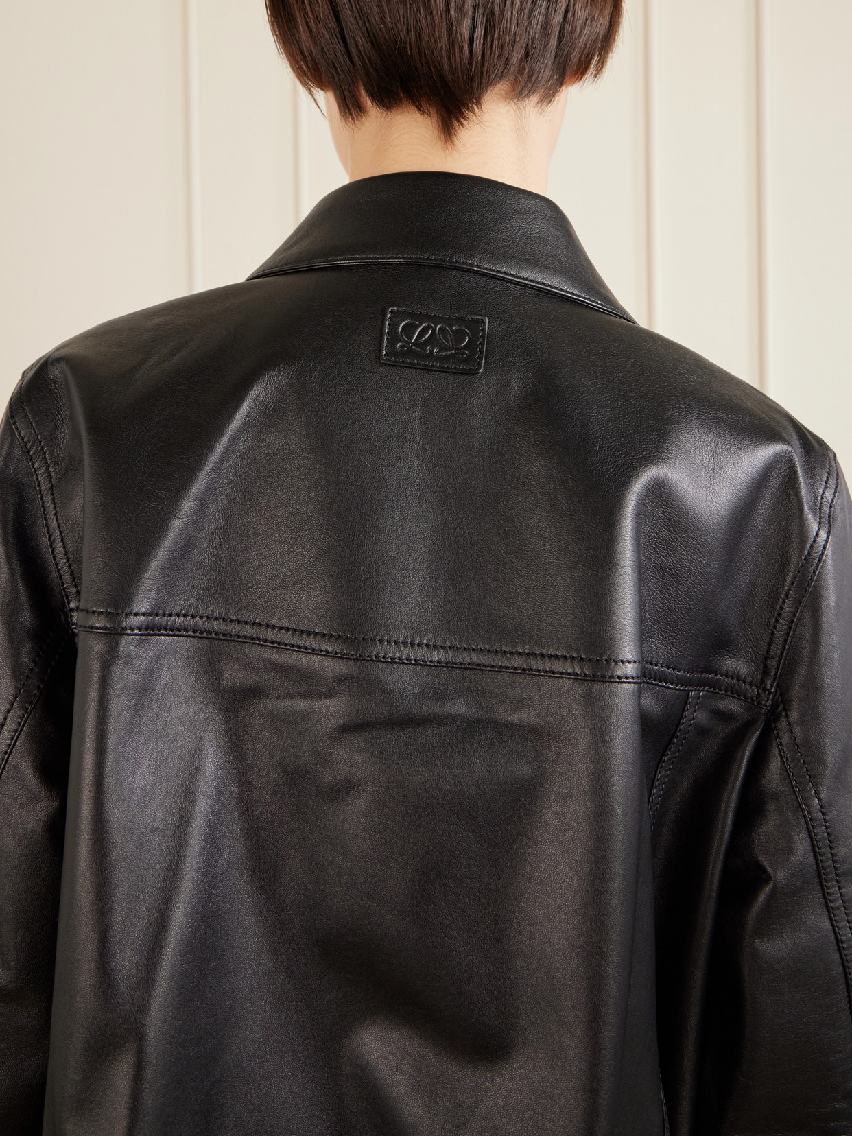 Loewe Women's Leather Bomber Jacket In Black