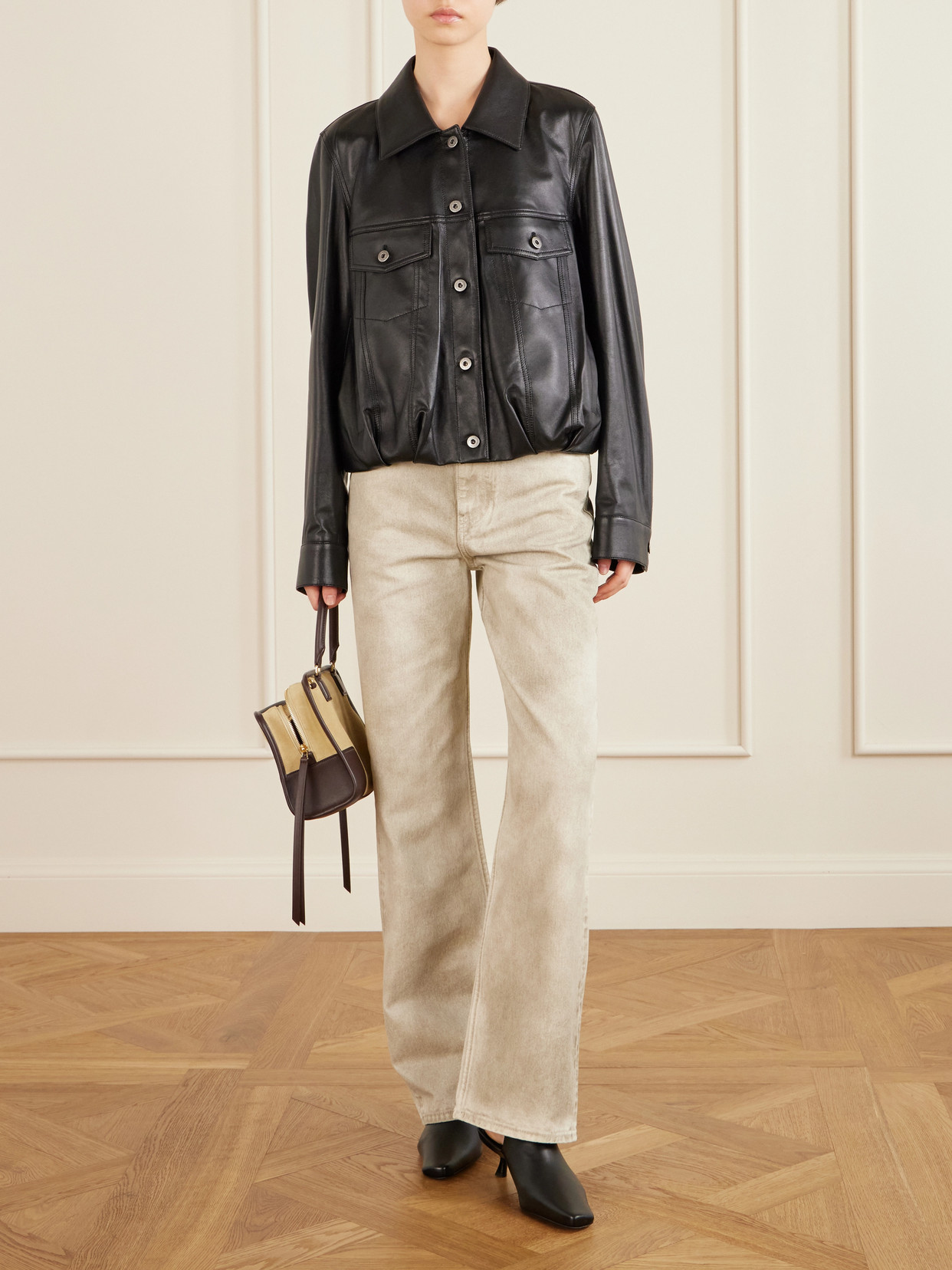 Loewe Women's Leather Bomber Jacket In Black