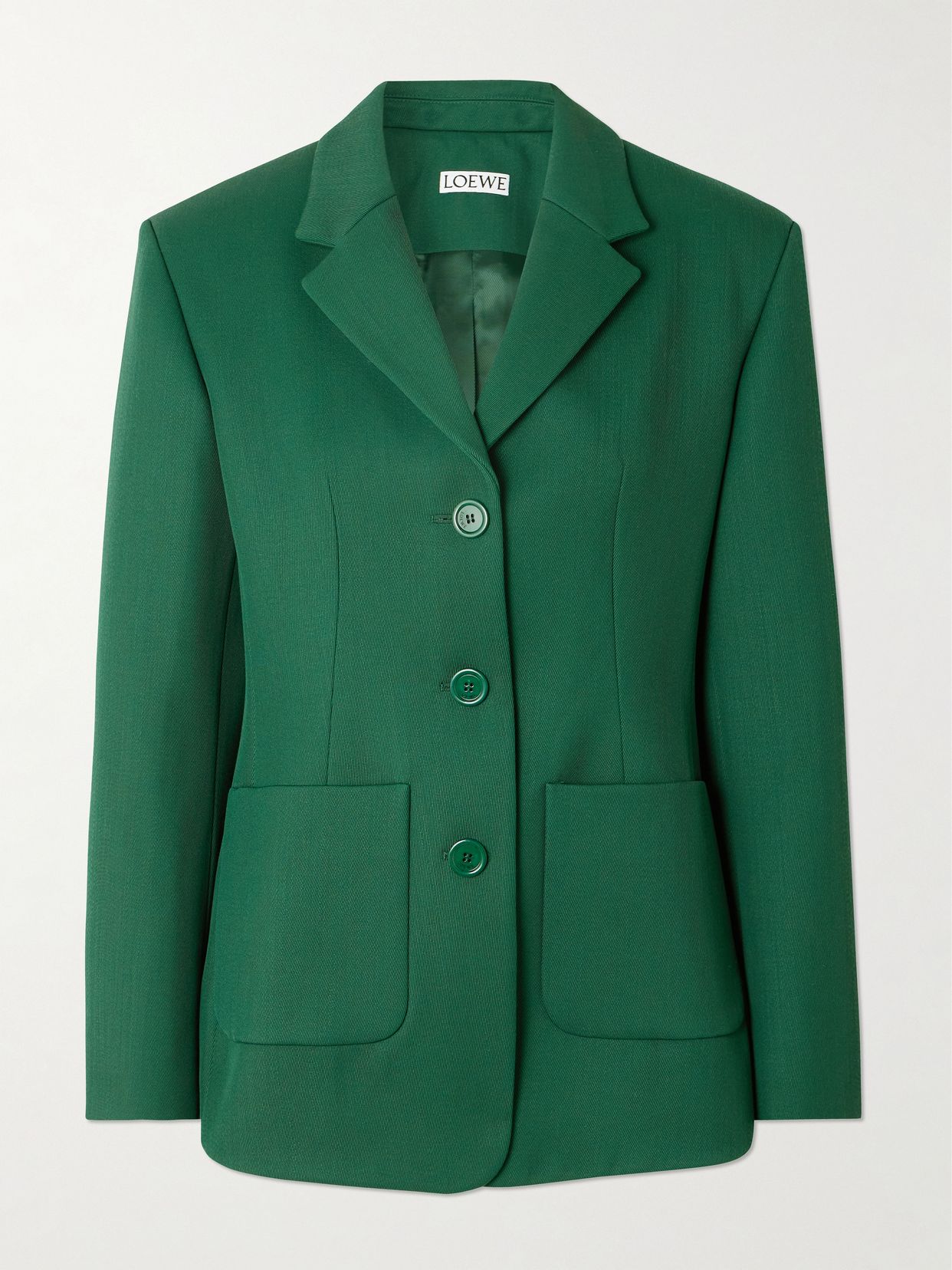 Wool-blend twill blazer