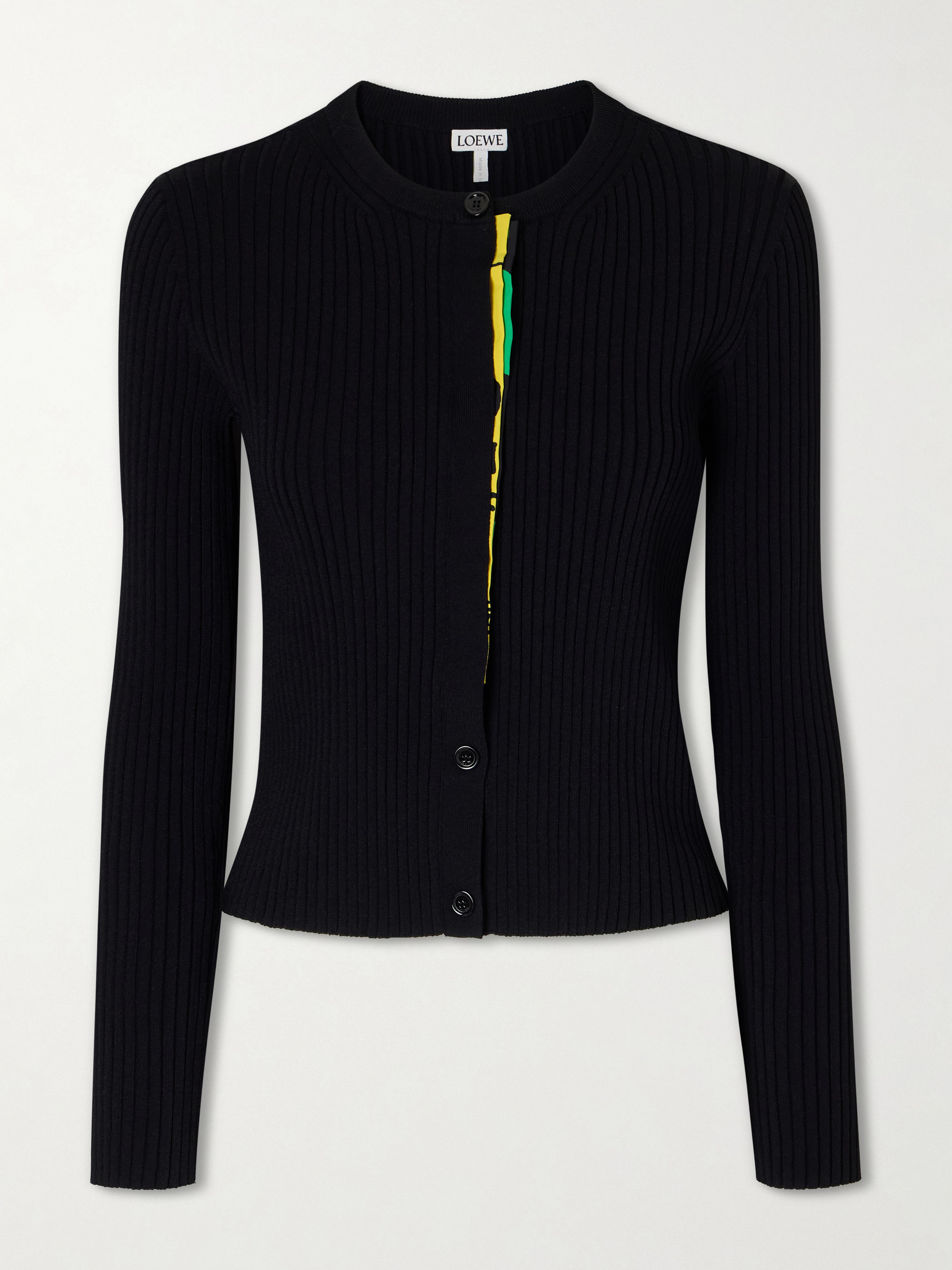 Loewe - Satin-trimmed ribbed-knit cardigan | Plush