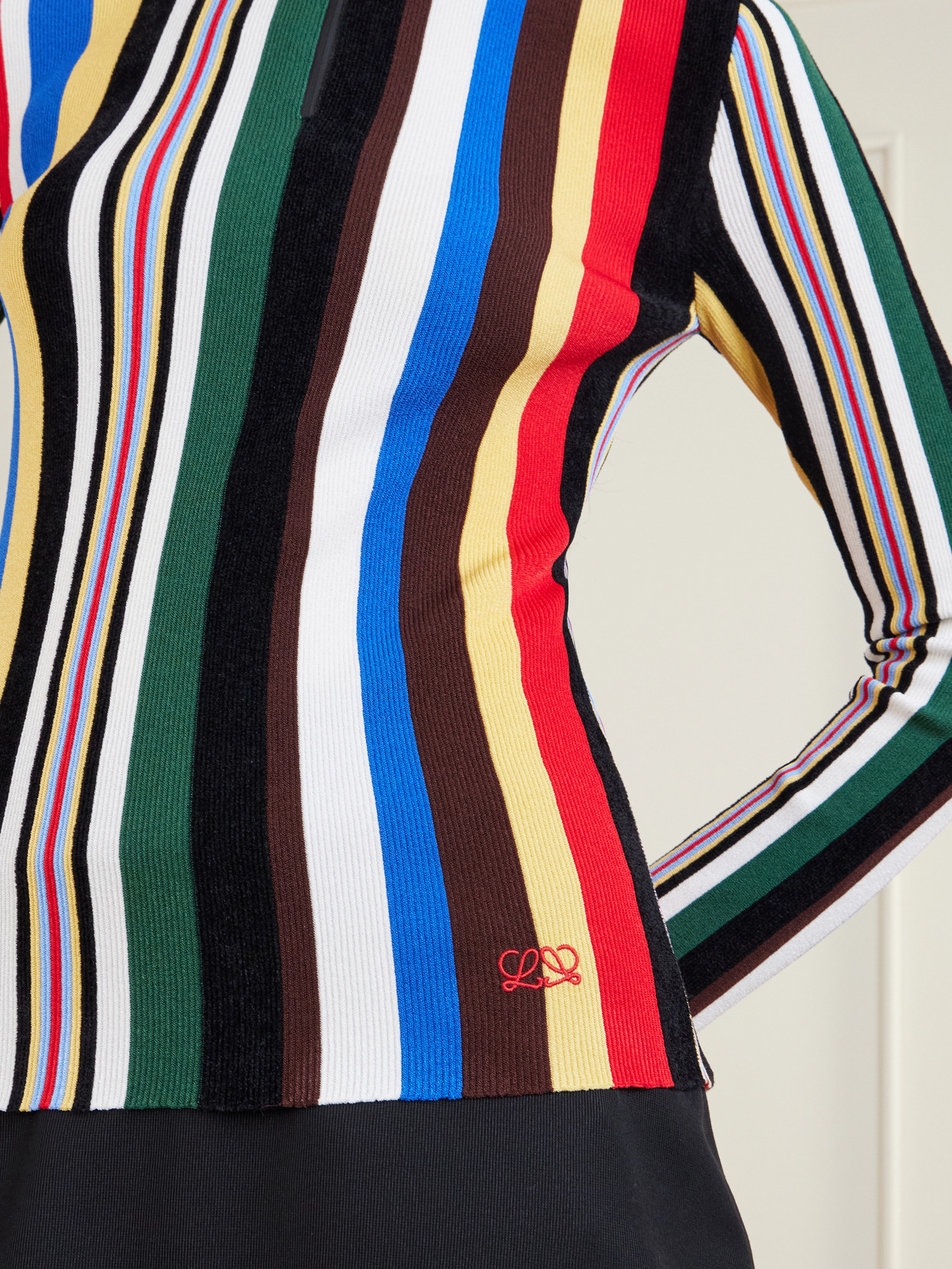 Loewe Women Multicolour Striped Ribbed Top, S Luxury Tops For Women Darveys In Multi