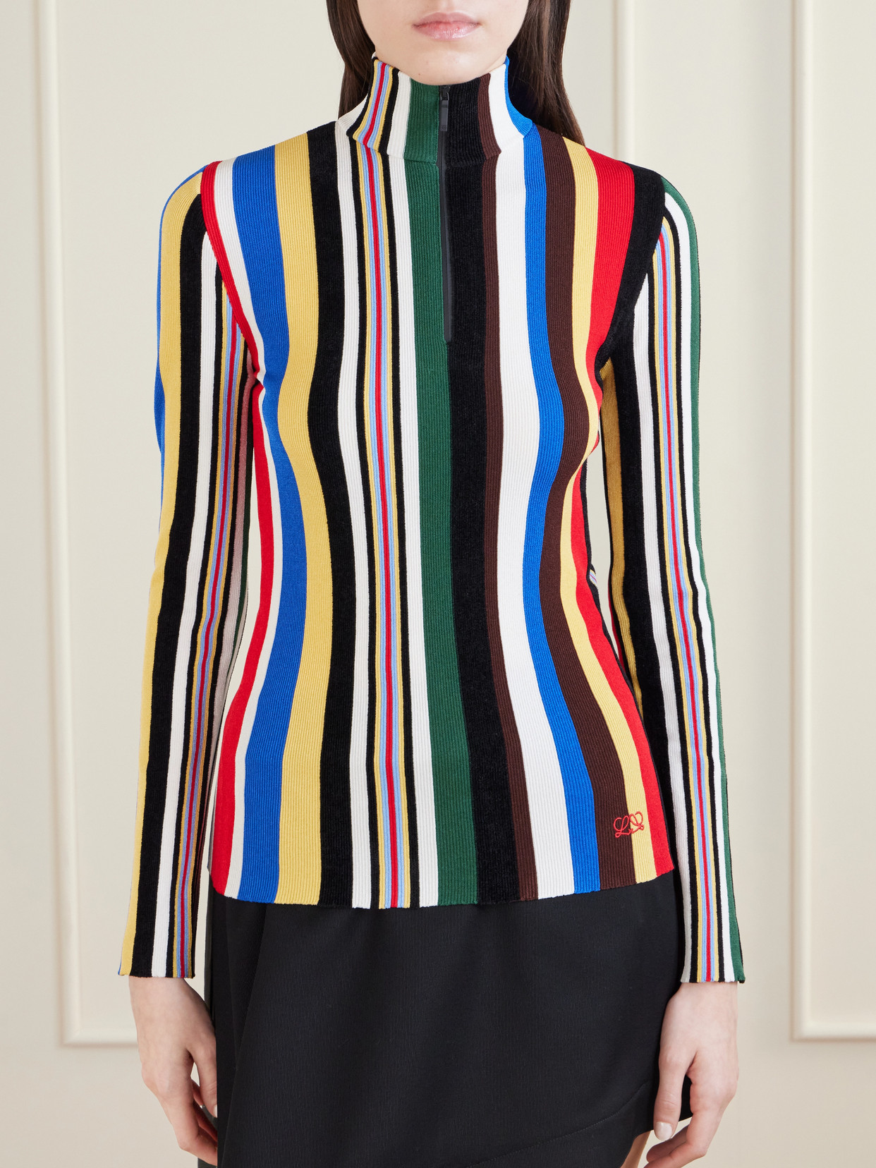Loewe Women Multicolour Striped Ribbed Top, S Luxury Tops For Women Darveys In Multi
