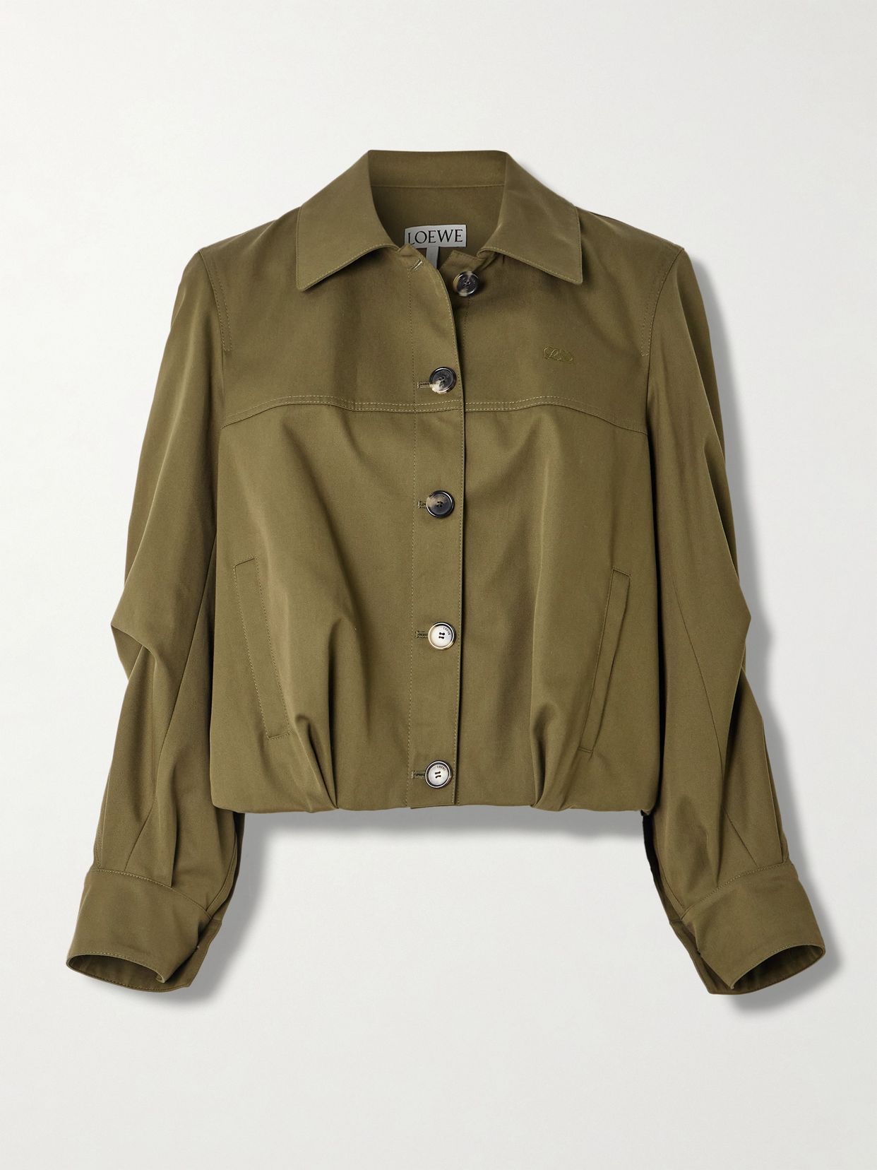 embroidered cotton and silk blend jacket