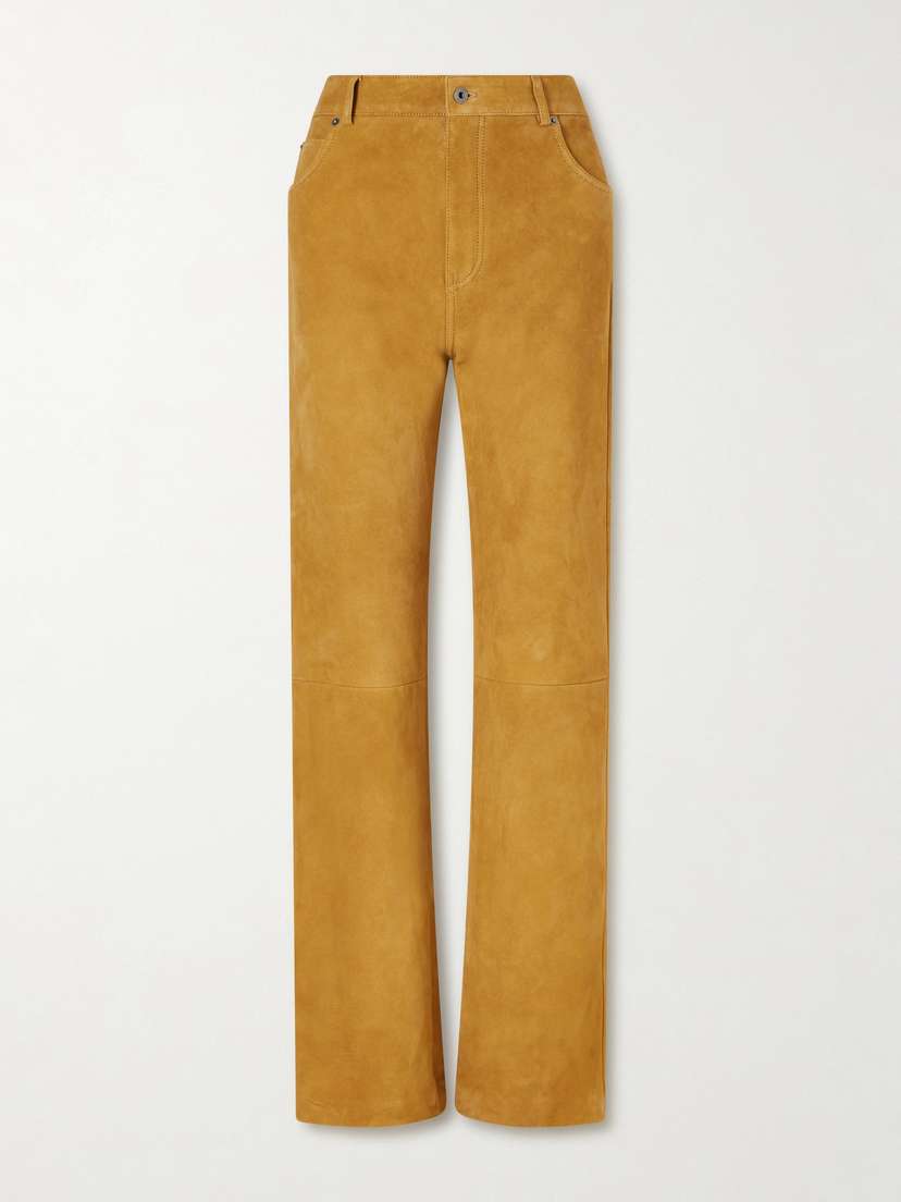 Loewe Suede High-rise Straight-leg Pants