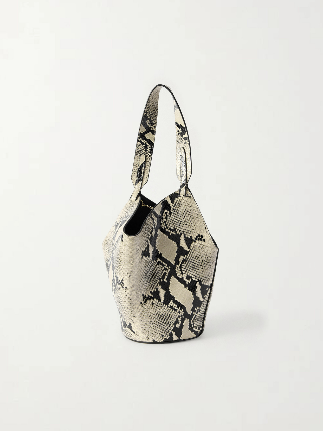Lotus Mini Snake-Effect Leather Tote