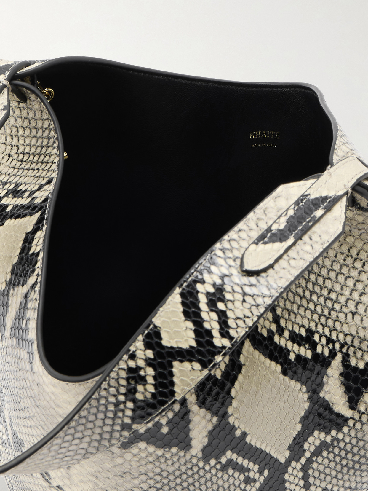 Lotus Mini Snake-Effect Leather Tote