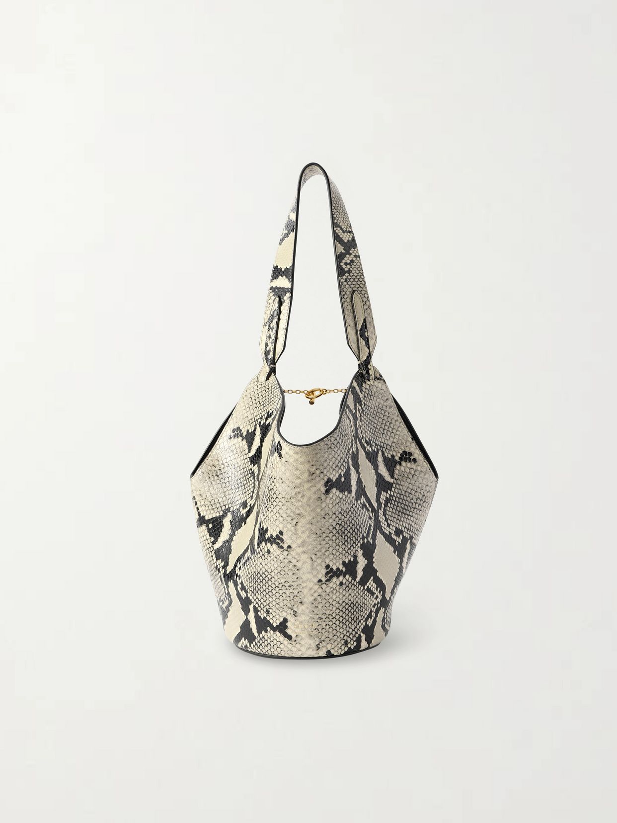 Lotus mini snake-effect leather tote