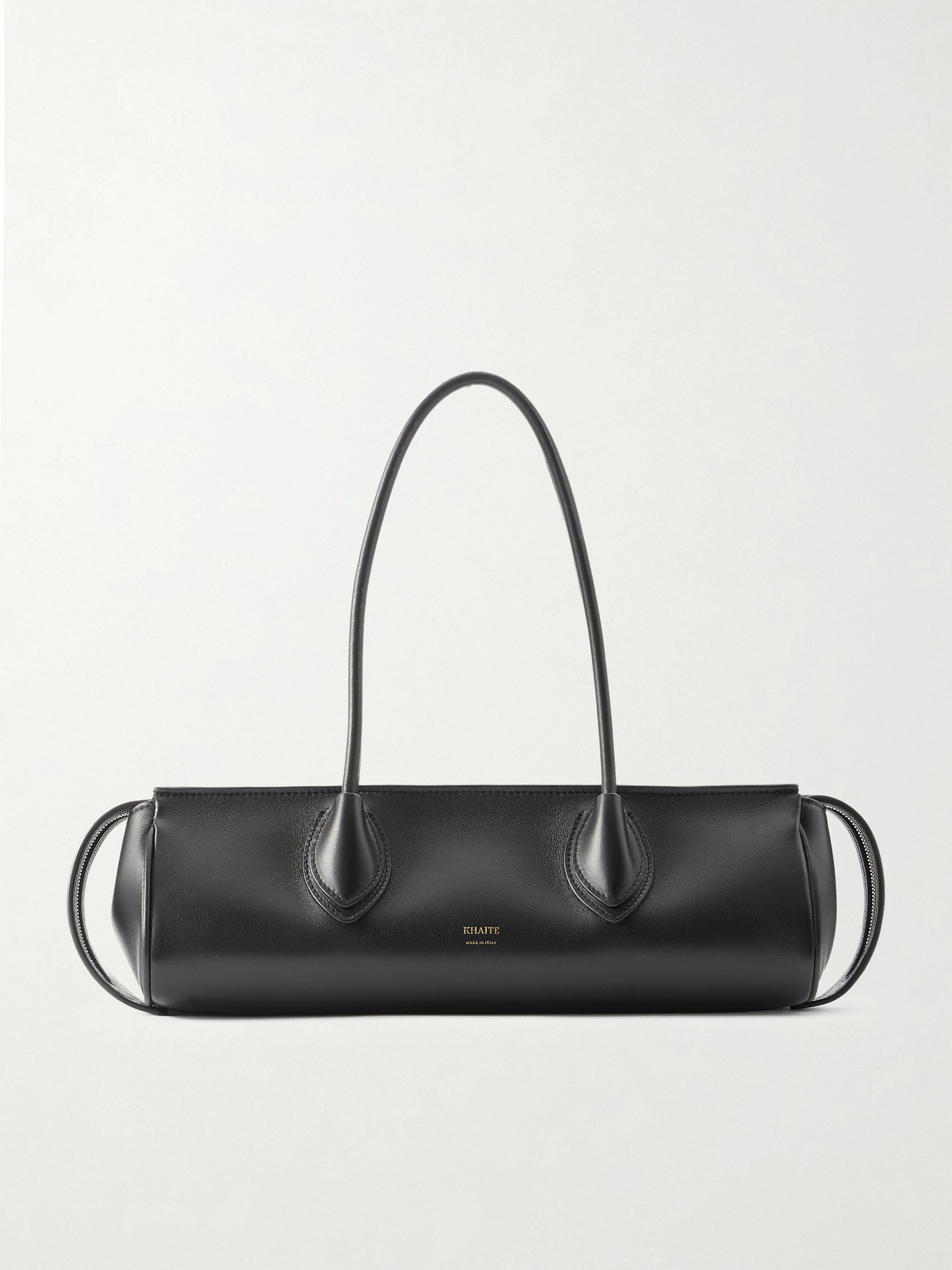 Khaite Donna Tubular Leather Shoulder Bag In Black