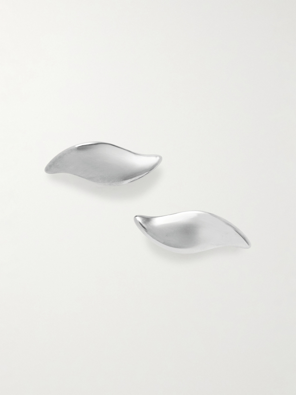 Khaite Leaf Silver-tone Clip Earrings In Metallic