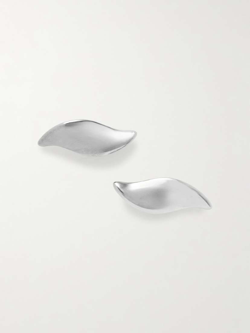 Khaite Leaf Silver-tone Clip Earrings