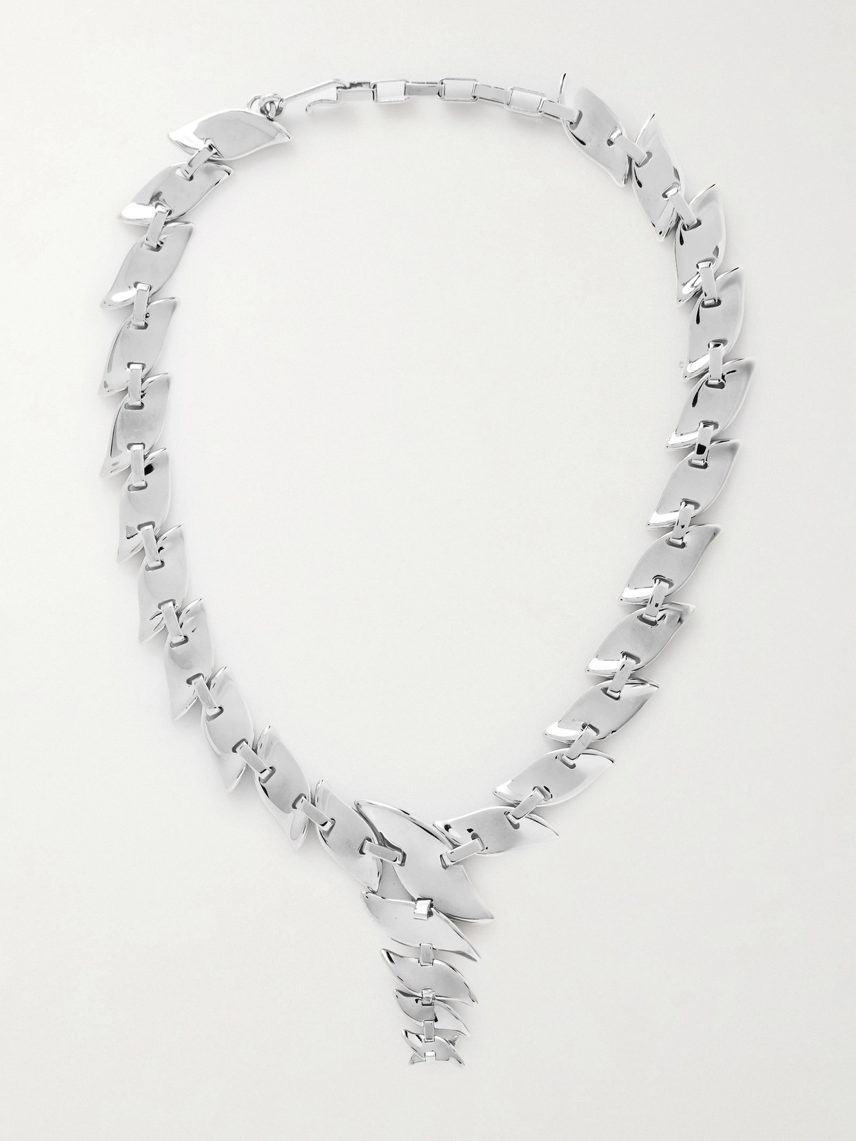 Khaite Leaf Silver-tone Necklace In Metallic