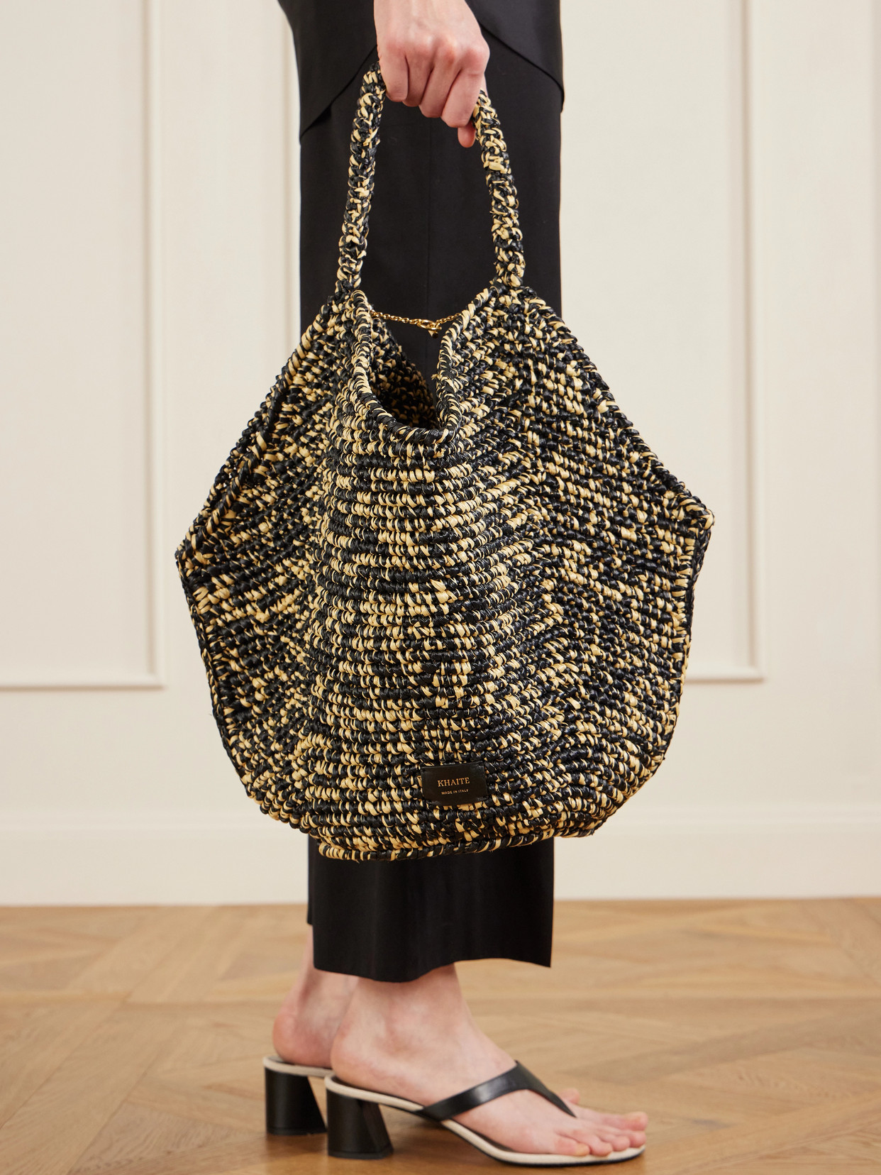 Khaite Lotus Medium Viscose Raffia Tote Bag In Multi