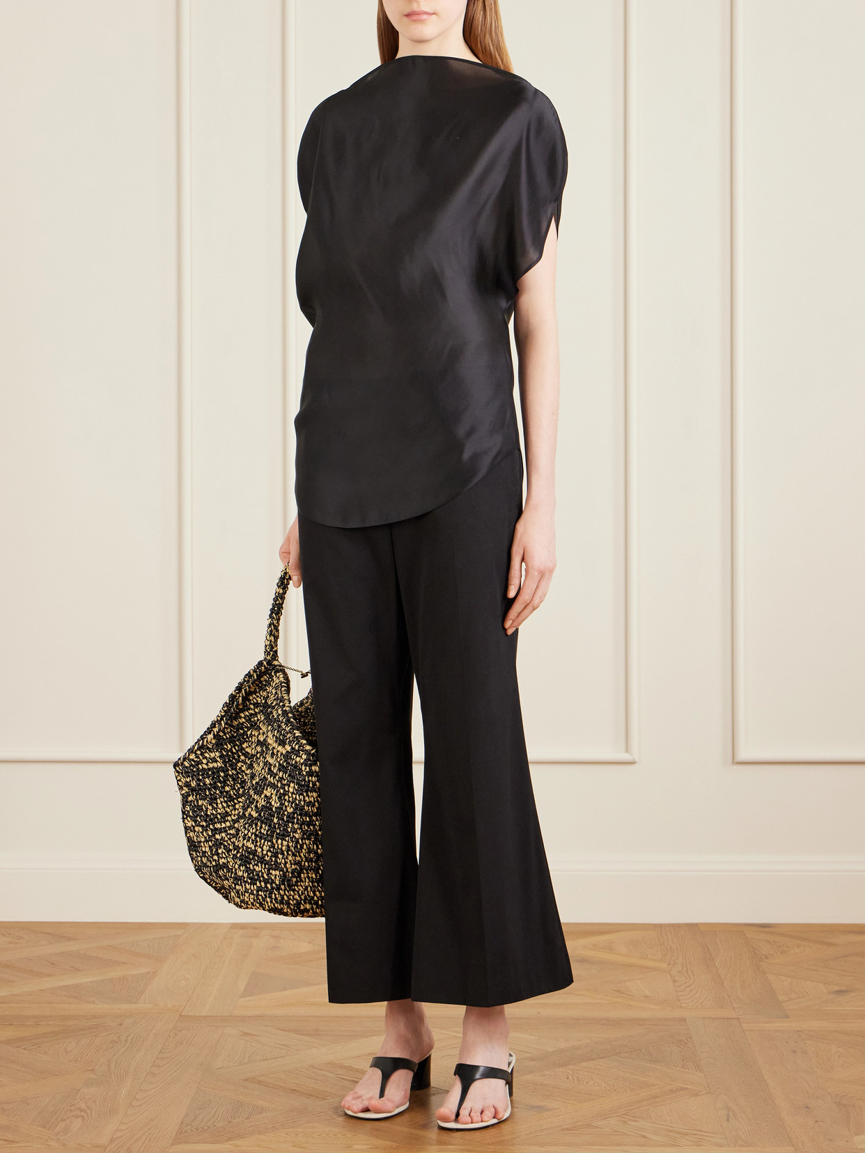 Khaite Lotus Medium Viscose Raffia Tote Bag In Multi