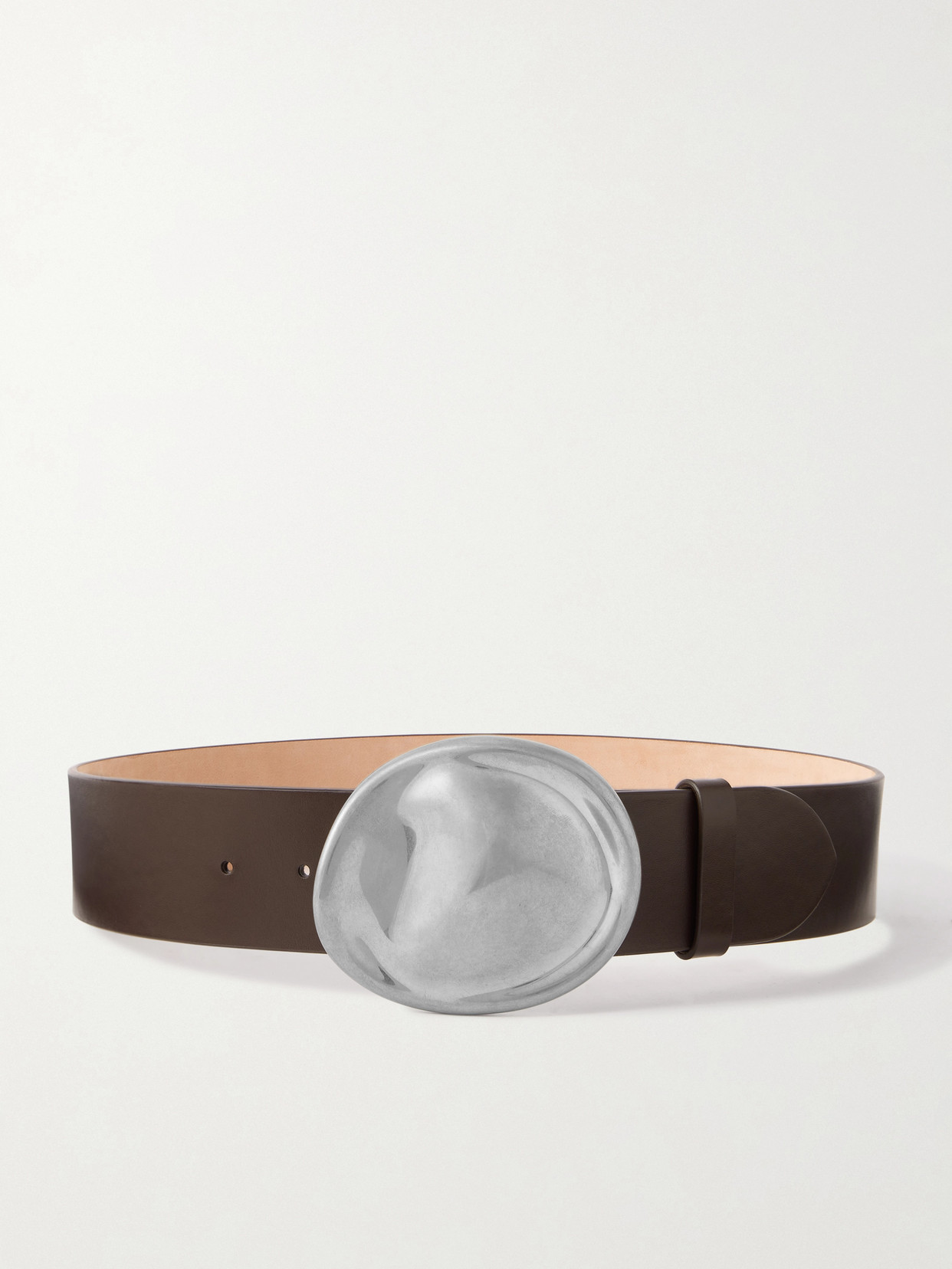 Khaite Keefe Leather Belt In Neutral