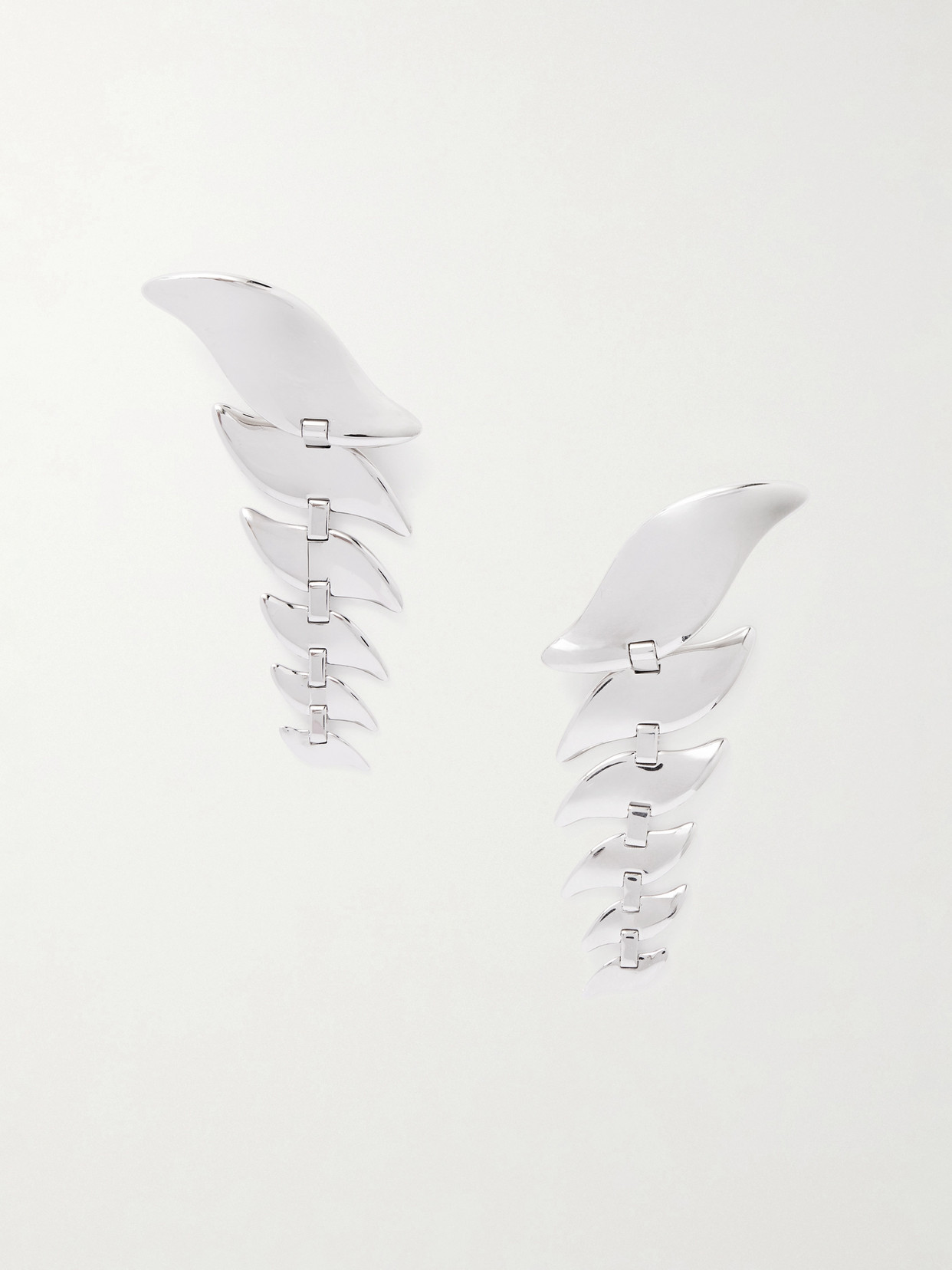 Khaite Leaf Silver-tone Earrings In Metallic