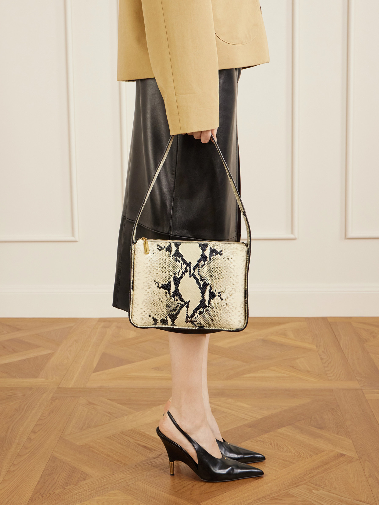 Khaite Small Lori Python Print Leather Shoulder Bag In Multi