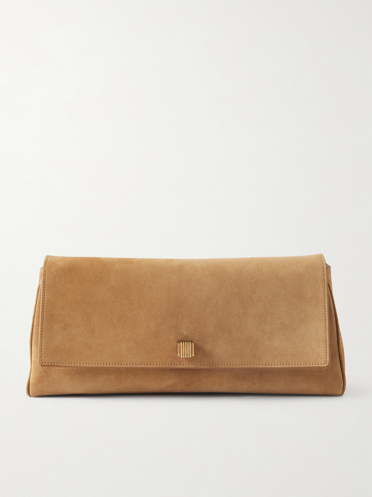 Khaite Audrey Suede Clutch In Yellow