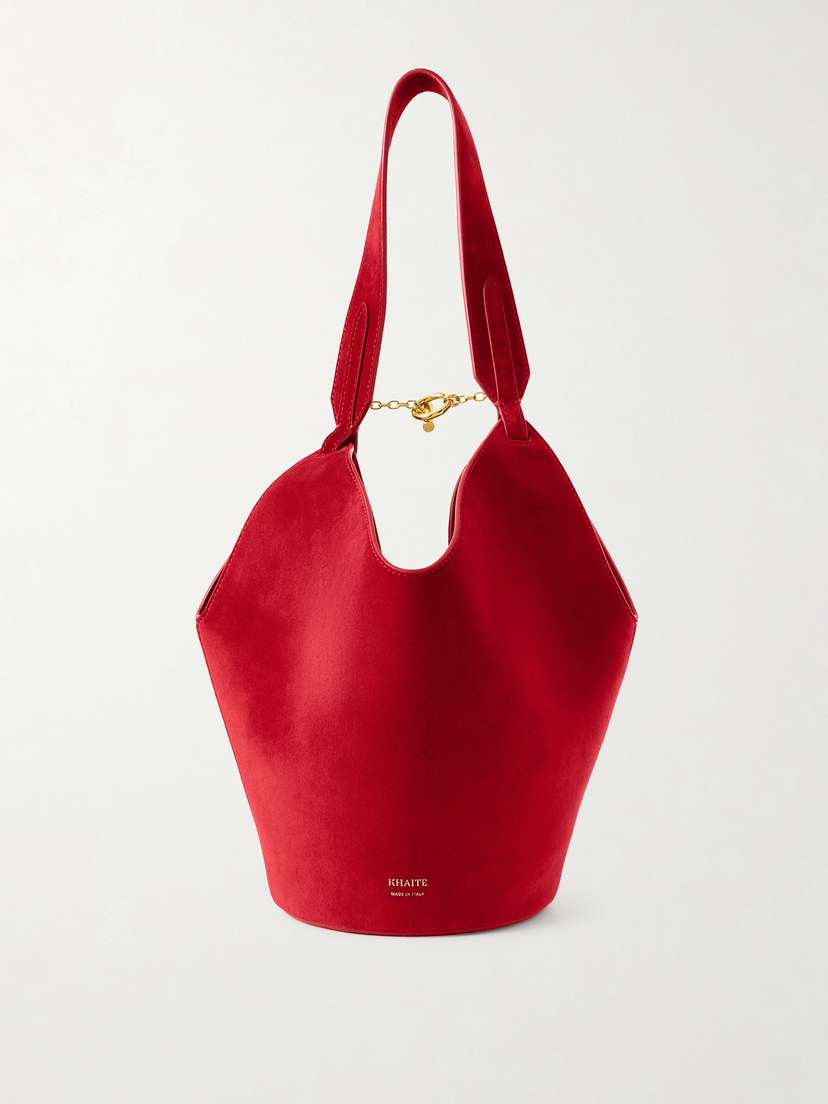 Khaite Lotus Mini Suede Tote