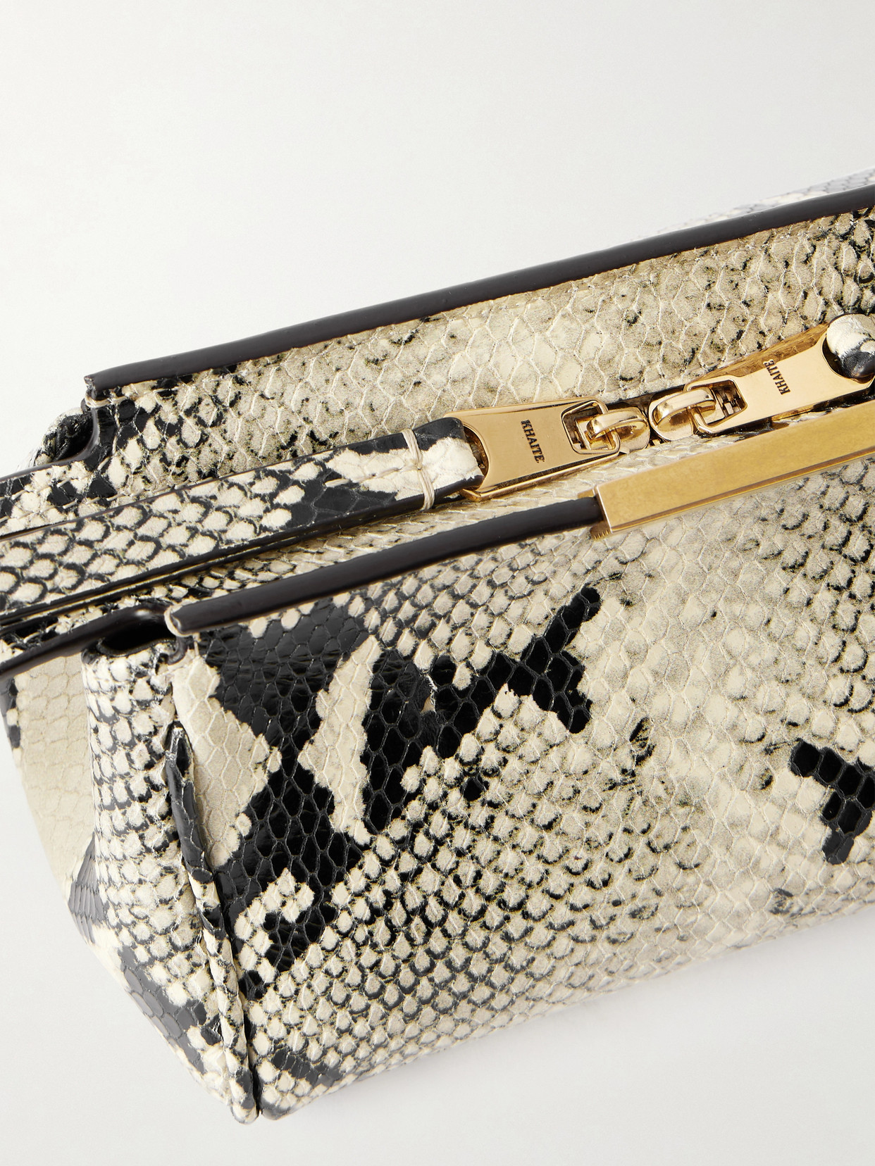 Khaite Donna Snakeskin Embossed Evening Clutch In Multi