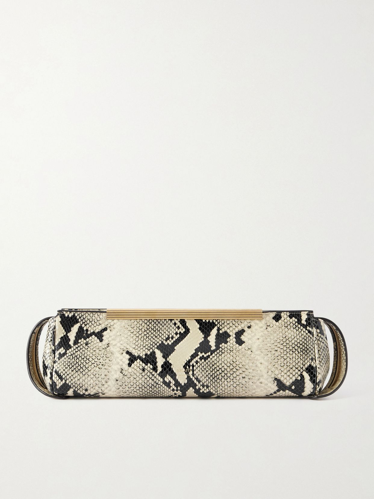 Donna snake-effect leather clutch